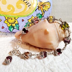 Brighton Faceted Multi-Colored Glass Bead Bracelet